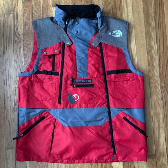 Vintage 90s The North Face Black and Red Steep Tech Vest - Picture 6 of 6